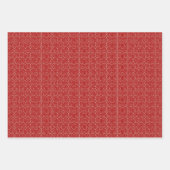 Art Deco Patroon 07 - Gebroken wit op Milano Red Inpakpapier Vel (Voorkant 3)