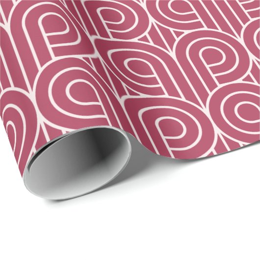 Art Deco Patroon 07 - Lichtroze op frambozenroze Cadeaupapier (Rol Hoek)
