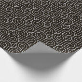 Art Deco Patroon 07 - Spaans grijs op zwart Cadeaupapier (Hoek)
