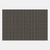 Art Deco Patroon 07 - Spaans grijs op zwart Inpakpapier Vel (Voorkant 3)