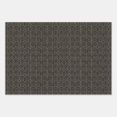 Art Deco Patroon 07 - Spaans grijs op zwart Inpakpapier Vel (Voorkant 2)