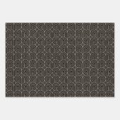 Art Deco Patroon 07 - Spaans grijs op zwart Inpakpapier Vel (Voorkant)