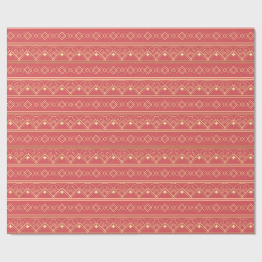 Art Deco Patroon 08 - Blond Geel op Licht Carmi Cadeaupapier (Vlak)