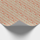 Art Deco Patroon 08 - Dali's Rood op Gebroken Wit Cadeaupapier (Hoek)