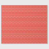 Art Deco Patroon 08 - Gebroken wit op lichtrood Cadeaupapier (Vlak)