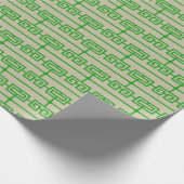 Art Deco Patroon 09 - Bos Groen op Gebroken Wit Cadeaupapier (Hoek)