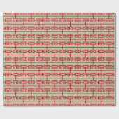 Art Deco Patroon 09 - Escher Rood op Gebroken Wit Cadeaupapier (Vlak)