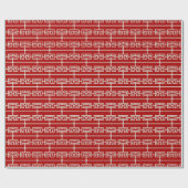 Art Deco Patroon 09 - Gebroken wit op Milano Red Cadeaupapier (Vlak)