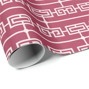 Art Deco Patroon 09 - Lichtroze op frambozenroze Cadeaupapier