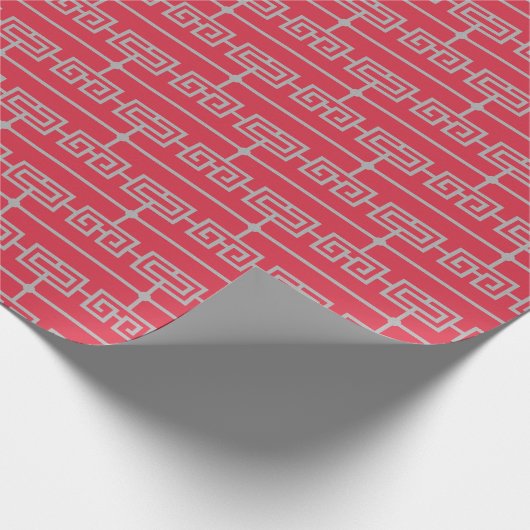 Art Deco Patroon 09 - Spaans grijs op Paradise Pin Cadeaupapier (Hoek)