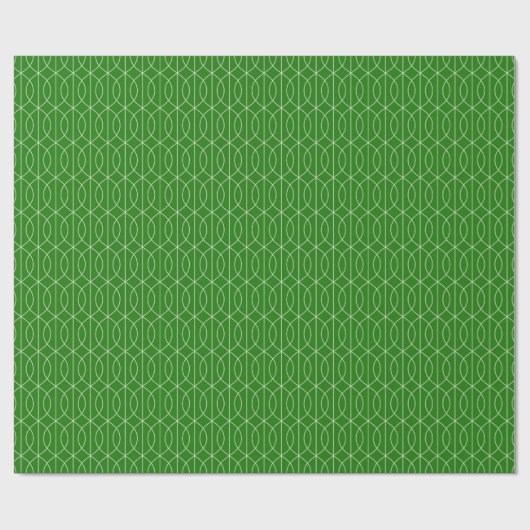 Art Deco Patroon 10 - Gebroken wit op Forest Green Cadeaupapier (Vlak)
