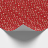 Art Deco Patroon 10 - Gebroken wit op Milano Red Cadeaupapier (Hoek)