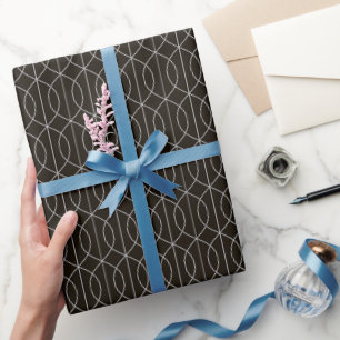 Art Deco Patroon 10 - Spaans grijs op zwart Cadeaupapier