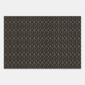 Art Deco Patroon 10 - Spaans grijs op zwart Inpakpapier Vel (Voorkant)
