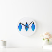 Art Deco-patroon 3 in blauw Ronde Klok (Huis)