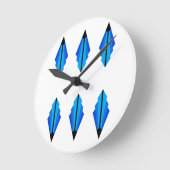 Art Deco-patroon 3 in blauw Ronde Klok (Hoek)