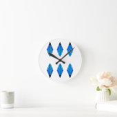 Art Deco-patroon 3 in blauw Ronde Klok (Huis)
