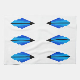 Art Deco-patroon 3 in blauw Theedoek