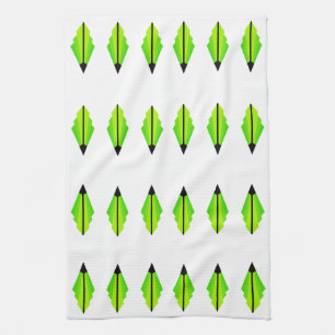 Art Deco-patroon 3 in Light Green en Limoen Tea To Theedoek