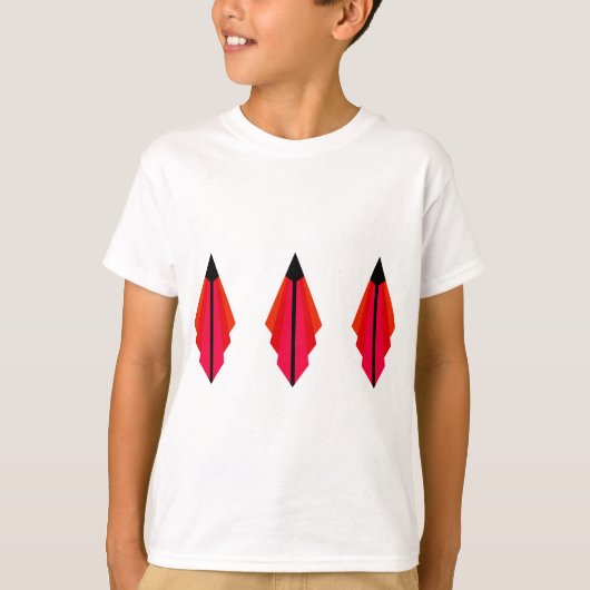 Art Deco Patroon 3 in rood T-shirt (Voorkant)