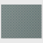 Art Deco-patroon | Blauwgroen Tan Cadeaupapier (Vlak)