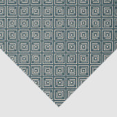 Art Deco-patroon | Blauwgroen Tan Tissuepapier (Detail)