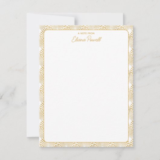 Art Deco Patroon Elegante Gatsby Custom Stationery Notitiekaartje (Voorkant)