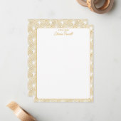 Art Deco Patroon Elegante Gatsby Custom Stationery Notitiekaartje (Voorkant / Achterkant in situ)