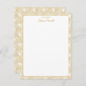 Art Deco Patroon Elegante Gatsby Custom Stationery Notitiekaartje (Voorkant / Achterkant)
