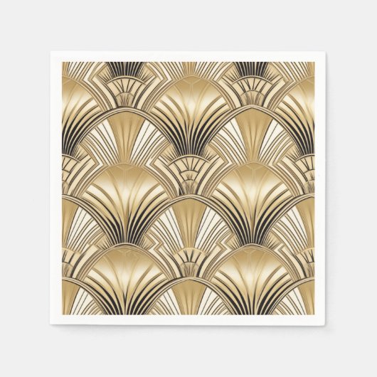 Art Deco patroon goud ivoor Servet (Voorkant)