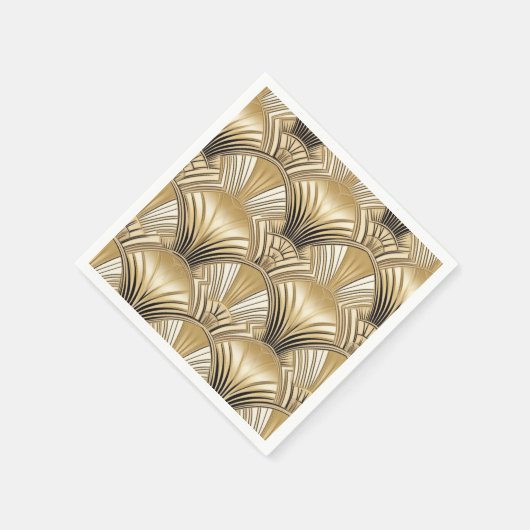 Art Deco patroon goud ivoor Servet (Hoek)
