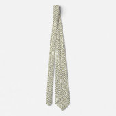 Art Deco Patroon II - Khaki op Wit Stropdas (Achterkant)