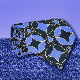 Art Deco-patroon in blauw en zwart no2 Stropdas
