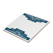 Art Deco Patroon in Deep Blauwgroen Tegeltje (Zijkant)
