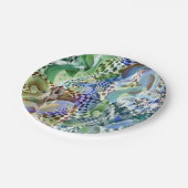 Art Deco patroon - in diepte en optische illusie Papieren Bordje (Gekanteld)