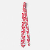Art Deco patroon in feestelijk wit rood Stropdas (Voorkant)