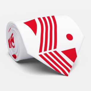 Art Deco patroon in feestelijk wit rood Stropdas