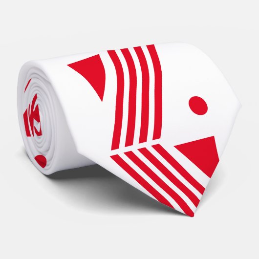 Art Deco patroon in feestelijk wit rood Stropdas (Opgerold)