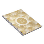 art-deco-patroon in goud en wit notitieboek (Rechterzijde)