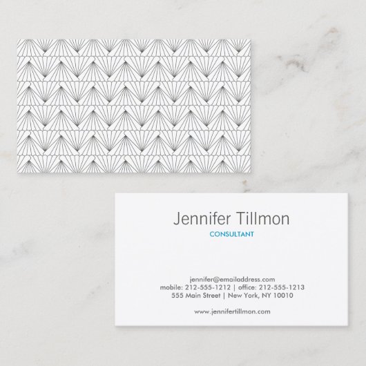 ART DECO PATROON in GRIJS Visitekaartje (Voorkant / Achterkant)