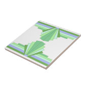 Art Deco Patroon in groen & blauw Tegeltje (Zijkant)