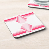 Art Deco Patroon in helder roze Bier Onderzetter (Linkerzijde)