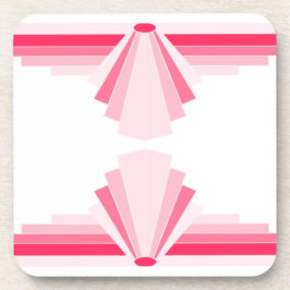 Art Deco Patroon in helder roze Bier Onderzetter
