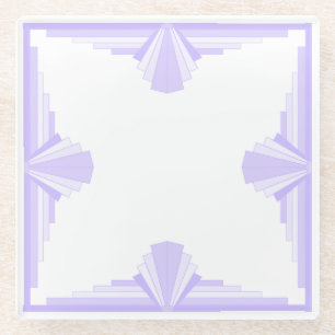 Art Deco Patroon in Lila glas Onderzetter