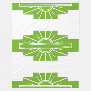 Art Deco-patroon in Limoen Fleece Deken