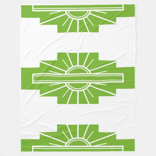 Art Deco-patroon in Limoen Fleece Deken (Voorkant)