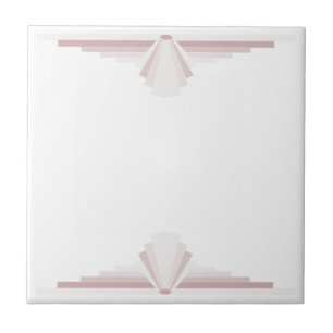 Art Deco Patroon in Pastel Bruin Tegeltje
