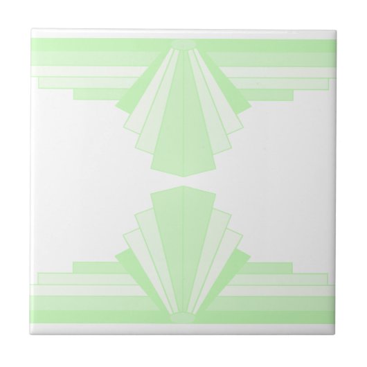 Art Deco Patroon in pastelgroen Tegeltje (Voorkant)