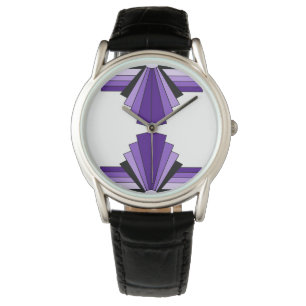 Art Deco Patroon in Purples Horloge