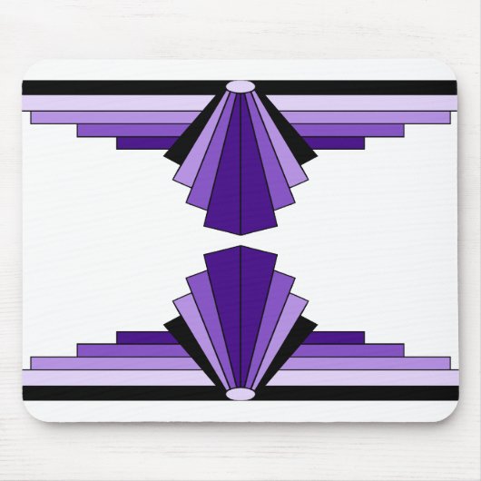 Art Deco Patroon in Purples Muismat (Voorkant)